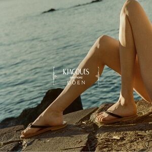 Doen x KJacques St Tropez Baie Sandal US 5.5 EU 36 Black & Tan Flip Flops